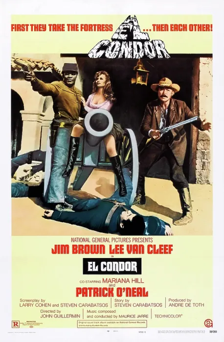 Framed Print : EL CONDOR, US poster, from left: Jim Brown, Mariana Hill, Lee Van Cleef, 1970