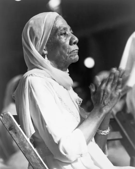 Framed Print : Elderly African American woman at a Black Muslim rally clapping her hands, New York City. 1963