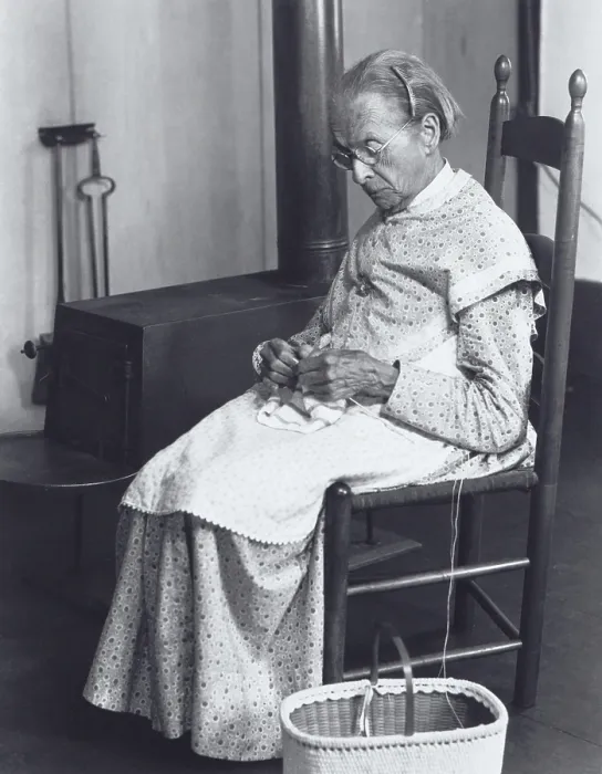 Framed Print : Eldress Fannie Estabrook knitting at the Hancock Shaker Village near Pittsfield, Massachusetts Framed Print : Eldress Fannie Estabrook knitting at the Hancock Shaker Village near Pittsfield, Massachusetts
