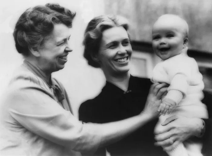 Framed Print : Eleanor Roosevelt, daughter Anna, and 7 month old John Roosevelt Boettiger. Oct. 1939. Boettiger became a college professor, psychologist, and author. (BSLOC_2013_6_41)