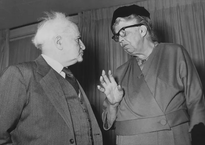 Framed Print : Eleanor Roosevelt and David Ben Gurion in Israel. He lead the Post WW2 Jewish community in Palestine, and was the first Prime Minister of Israel. Feb. 1962. (BSLOC_2013_6_79) Framed Print : Eleanor Roosevelt and David Ben Gurion in Israel. He lead the Post WW2 Jewish community in Palestine, and was the first Prime Minister of Israel. Feb. 1962. (BSLOC_2013_6_79)