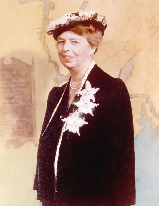 Framed Print : Eleanor Roosevelt. Hand colored photograph circa 1936 Framed Print : Eleanor Roosevelt. Hand colored photograph circa 1936