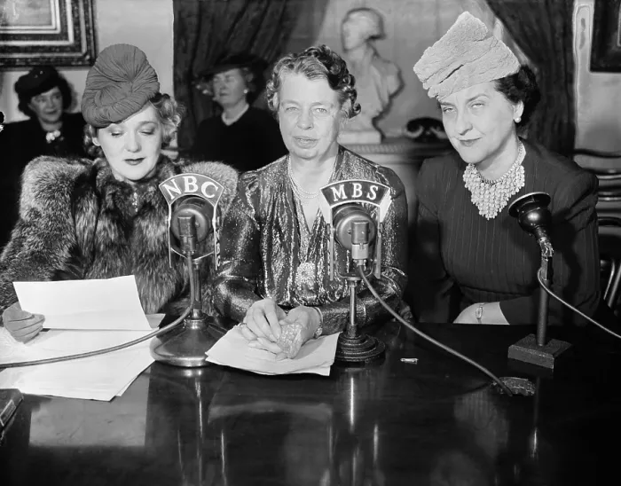 Framed Print : Eleanor Roosevelt with Mary Pickford and Mrs. Stanley Reed (right). They sent a nationwide broadcast to support the fight against infantile paralysis (polio). Jan. 6, 1940 Framed Print : Eleanor Roosevelt with Mary Pickford and Mrs. Stanley Reed (right). They sent a nationwide broadcast to support the fight against infantile paralysis (polio). Jan. 6, 1940