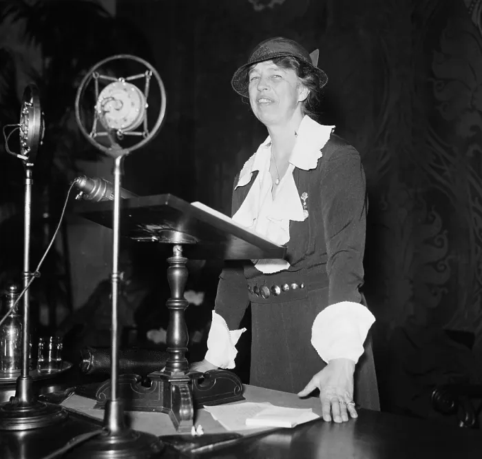 Framed Print : Eleanor Roosevelt speaking at Red Cross convention, 1934. (BSLOC_2013_7_6)