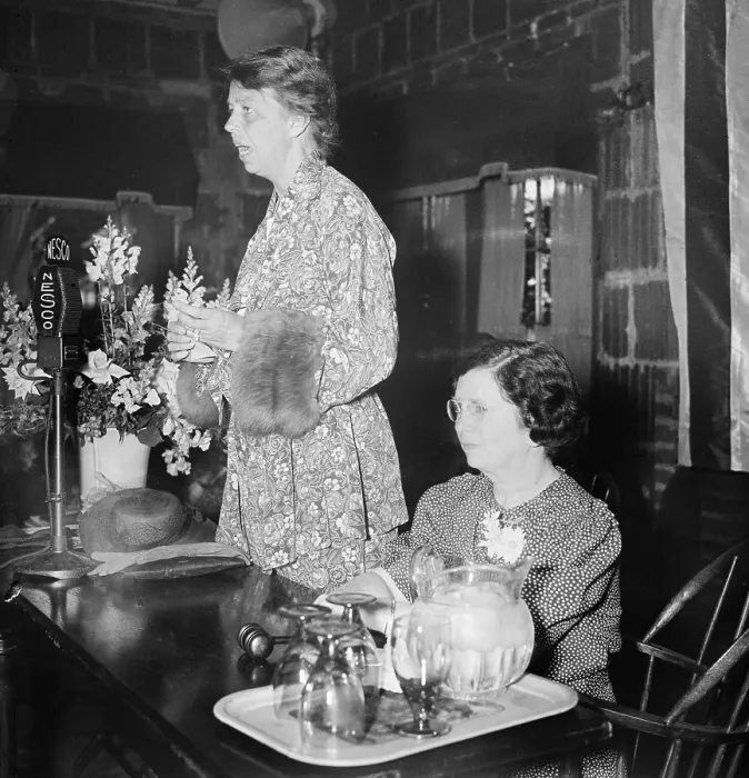 Framed Print : Eleanor Roosevelt speaking in Washington, D.C. 1936. (BSLOC_2015_2_247)