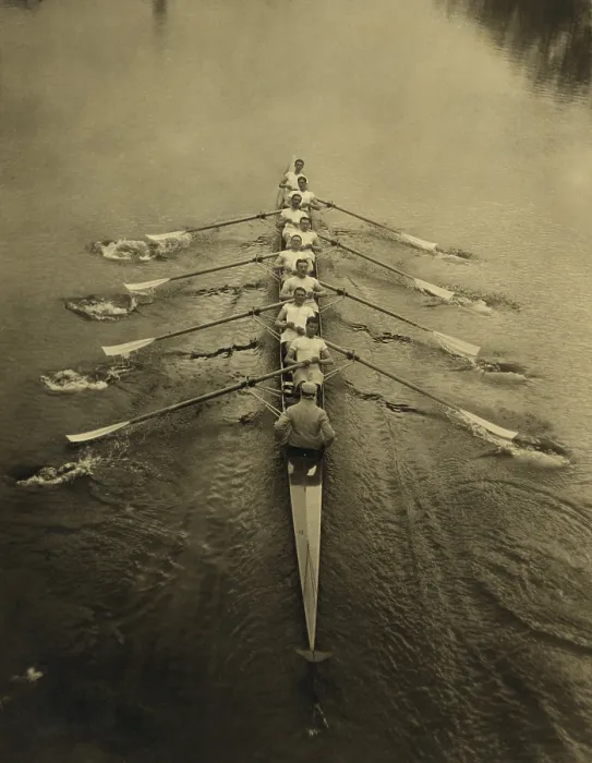 Framed Print : Elevated view of Cambridge Crew rowing, c. 1910-1915. Unknown location (BSLOC_2018_4_192) Framed Print : Elevated view of Cambridge Crew rowing, c. 1910-1915. Unknown location (BSLOC_2018_4_192)