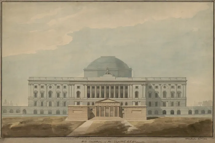 Framed Print : Elevation of west front of the United States Capitol, Washington, DC Framed Print : Elevation of west front of the United States Capitol, Washington, DC