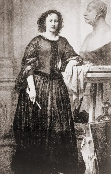 Framed Print : Elisabet Ney (1833-1907), German-American portrait sculptor. She had success in Europe, executing portraits of Schopenhauer, Bismarck and Garibaldi