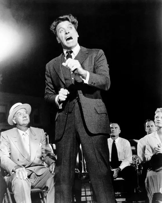 Framed Print : ELMER GANTRY, from left, Edward Andrews, Burt Lancaster, Patti Page, 1960