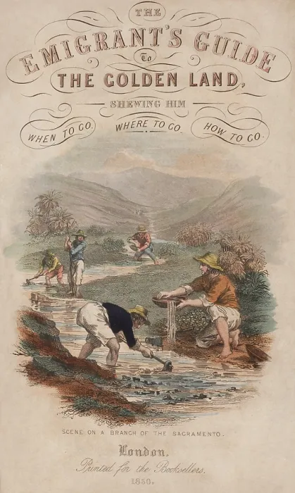 Framed Print : THE EMIGRANTS GUIDE TO THE GOLDEN LAND, 1850 Framed Print : THE EMIGRANTS GUIDE TO THE GOLDEN LAND, 1850