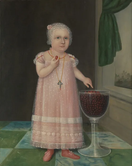 Framed Print : EMMA VAN NAME, by Joshua Johnson, 1805, American painting, oil on canvas