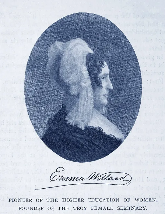 Framed Print : Emma Willard, founder of the Troy Female Seminary, engraving ca. 1895 Framed Print : Emma Willard, founder of the Troy Female Seminary, engraving ca. 1895