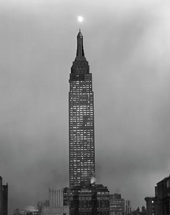 Framed Print : The Empire State Building at night. New York, New York. Circa 1945. Courtesy: CSU Archives / Everett Collection