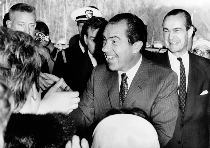 Framed Print : Employees of the Central Intelligence Agency greet President Nixon. At right is CIA Director Richard Helms. Mar. 7, 1969. (CSU_ALPHA_524) CSU Archives / Everett Collection