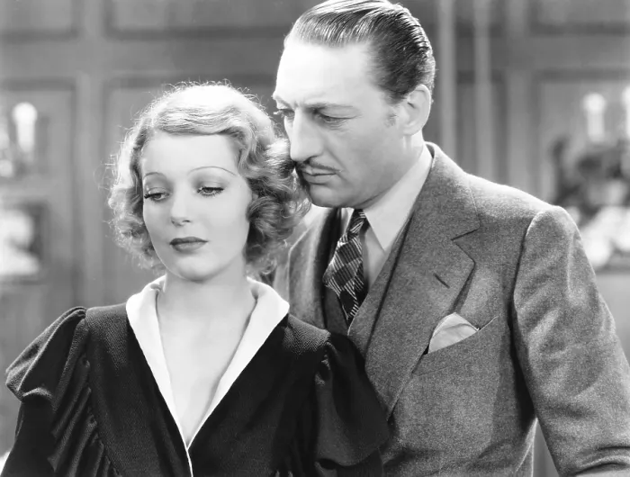 Framed Print : EMPLOYEES ENTRANCE, from left: Loretta Young, Warren William, 1933