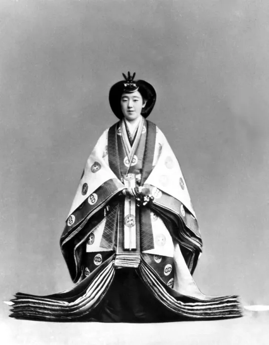 Framed Print : Empress Nagako, wife of Japan's Emperor Hirohito, dressed up for the coronation ceremony in 1928.. Courtesy: CSU Archives  /  Everett Collection