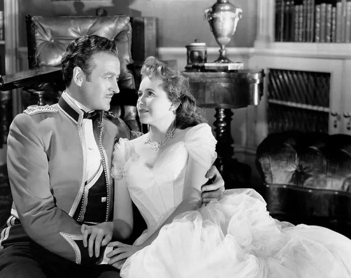 Framed Print : ENCHANTMENT, from left, David Niven, Teresa Wright, 1948 Framed Print : ENCHANTMENT, from left, David Niven, Teresa Wright, 1948