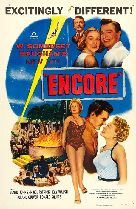 Framed Print : ENCORE, US poster, bottom from left: Glynis Johns, Terence Morgan, 1952