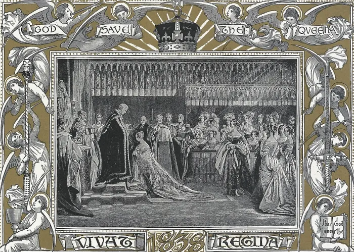 Framed Print : England. Coronation of the queen Victoria. Westminster Abbey. On June 28th1938. Engraving. Coleccin Gasca / AISA / Everett Collection (156082)**US SALES ONLY** Framed Print : England. Coronation of the queen Victoria. Westminster Abbey. On June 28th1938. Engraving. Coleccin Gasca / AISA / Everett Collection (156082)**US SALES ONLY**