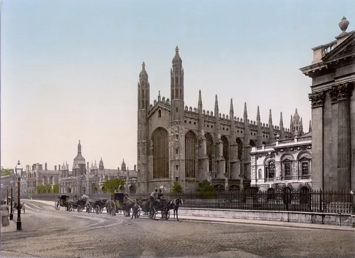 Framed Print : England, King's College, Cambridge, photochrom, circa early 1900s