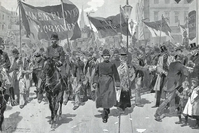 Framed Print : England. Workers demonstration in the StrandLondon. 1903.. Engraving. Coleccin Gasca / AISA / Everett Collection (156117)**US SALES ONLY** Framed Print : England. Workers demonstration in the StrandLondon. 1903.. Engraving. Coleccin Gasca / AISA / Everett Collection (156117)**US SALES ONLY**