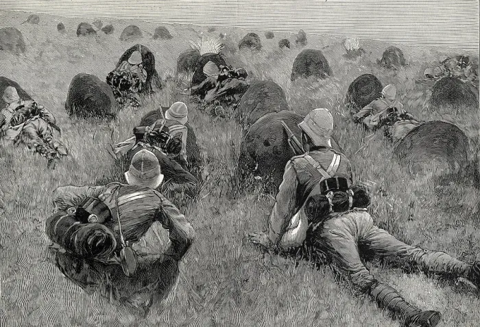 Framed Print : English soldiers fighting in Transvaal. Second Anglo-Boer War, 1899-1902. Engraving. - Coleccion Gasca / Iberfoto / Everett Collection (534057)**US SALES ONLY**