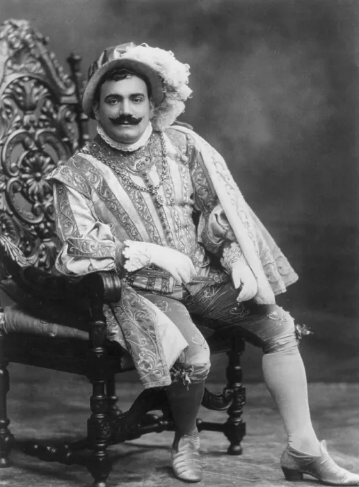 Framed Print : Enrico Caruso (1873-1921), in costume of the Duke in Giuseppe Verdi's opera RIGOLETTO. 1908 Framed Print : Enrico Caruso (1873-1921), in costume of the Duke in Giuseppe Verdi's opera RIGOLETTO. 1908