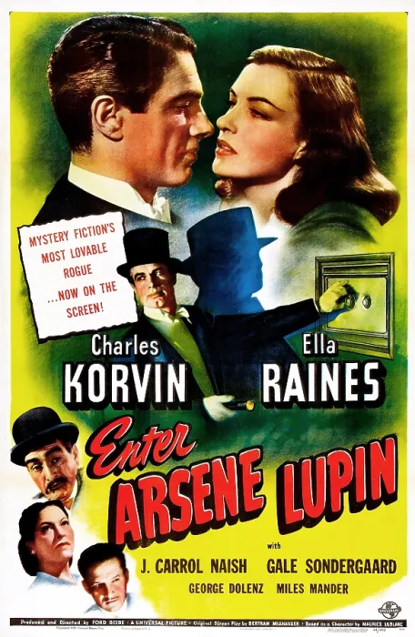 Framed Print : ENTER ARSENE LUPIN, US poster, top from left: Charles Korvin, Ella Raines, bottom left from top: J. Carrol Naish, Gale Sondergaard, George Dolenz, 1944 Framed Print : ENTER ARSENE LUPIN, US poster, top from left: Charles Korvin, Ella Raines, bottom left from top: J. Carrol Naish, Gale Sondergaard, George Dolenz, 1944
