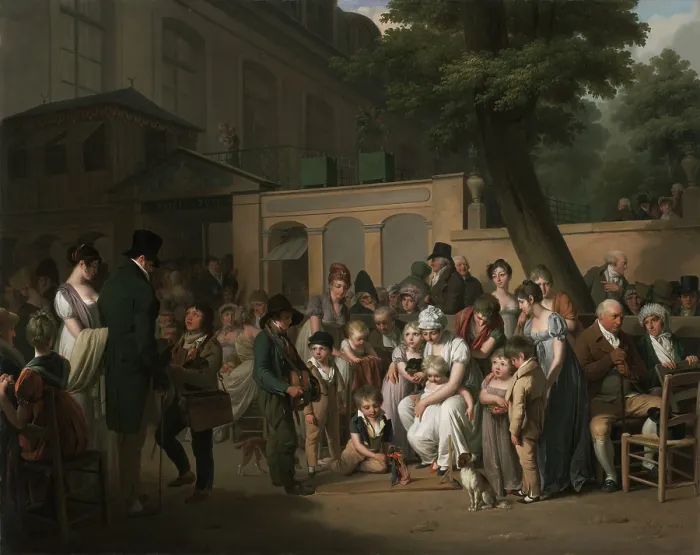 Framed Print : Entrance to the Jardin Turc, by Louis-Leopold Boilly, 1812, French painting, oil on canvas