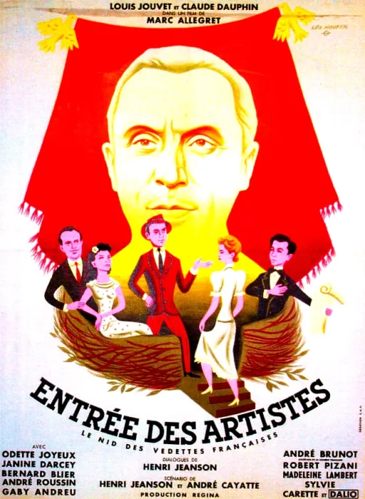 Framed Print : ENTREE DES ARTISTES, (aka THE CURTAIN RISES), French poster art, top: Louis Jouvet, 1938