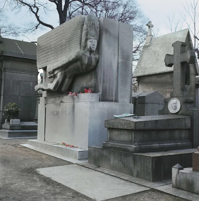 Framed Print : EPSTEIN, Jacob (1880-1959). Tomb of Oscat Wilde. 1909-1912. FRANCE. Paris. Cemetery of Pre Lachaise. Sculpture on rock. AISA / Everett Collection - Image has fine art copyright