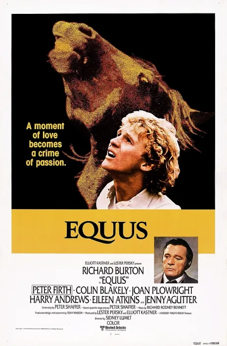 Framed Print : EQUUS, US poster, Peter Firth (top), Richard Burton, 1977 Framed Print : EQUUS, US poster, Peter Firth (top), Richard Burton, 1977