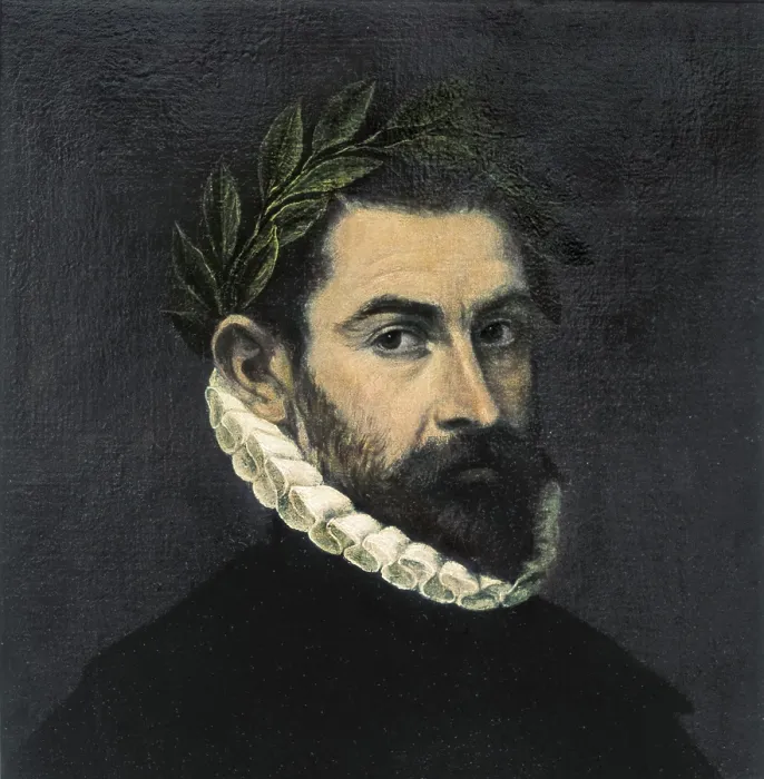 Framed Print : ERCILLA Y ZUnIGA, Alonso de (1533-1594). Spanish poet and soldier, author of the epic poem 'La Araucana'. Portrait of the Poet Alonso de Ercilla. 1576 - 1578