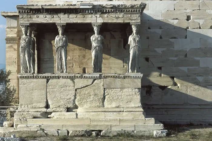 Framed Print : Erechtheion. 421 -414 BC. GREECE. Athens. Acropolis. Erechtheum or Erecththeion. Porch of the Caryatids. Classical Greek art. Architecture Framed Print : Erechtheion. 421 -414 BC. GREECE. Athens. Acropolis. Erechtheum or Erecththeion. Porch of the Caryatids. Classical Greek art. Architecture