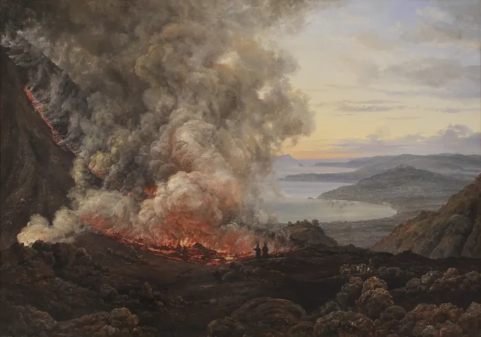 Framed Print : Eruption of the Volcano Vesuvius, 1821, by Johan Christian Dahl, 1788-1857, Norwegian oil painting Framed Print : Eruption of the Volcano Vesuvius, 1821, by Johan Christian Dahl, 1788-1857, Norwegian oil painting