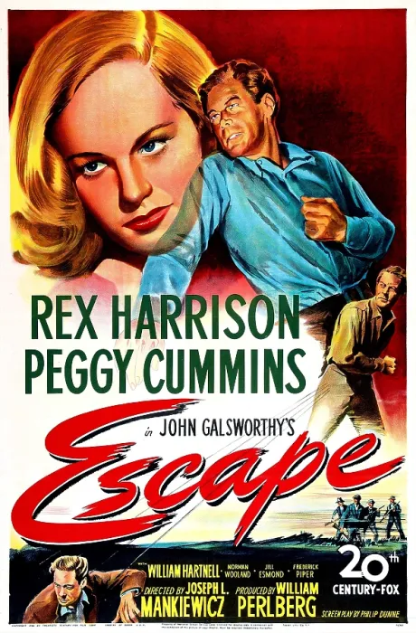 Framed Print : ESCAPE, British poster, Rex Harrison, Peggy Cummins, 1948. 20th Century Fox, TM & Copyright / courtesy Everett Collection