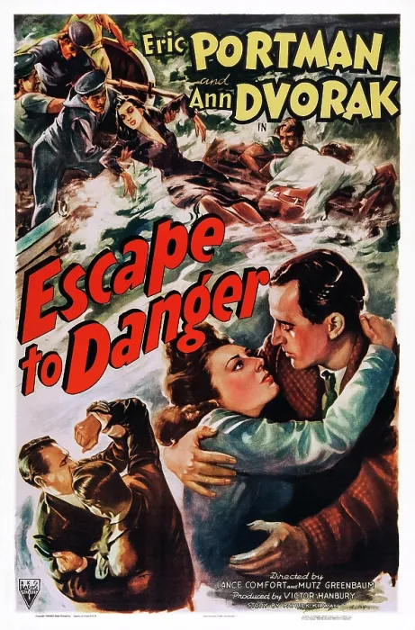 Framed Print : ESCAPE TO DANGER, US poster art, bottom right: Ann Dvorak, Eric Portman, 1943