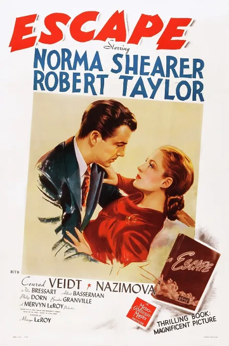 Framed Print : ESCAPE, l-r: Robert Taylor, Norma Shearer on poster art, 1940