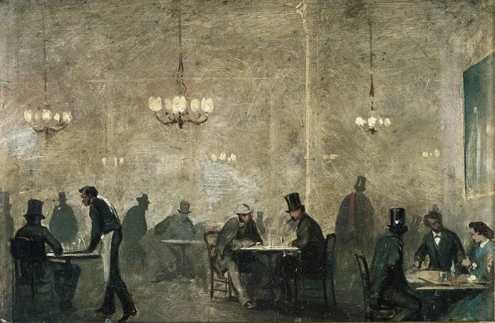 Framed Print : ESQUIVEL Y SUAREZ DE URBINA, Antonio Mara (1806-1857). The Caf. 1830s. Oil on tinplate. Romanticism. Oil. SPAIN. Bilbao. Bilbao Fine Arts Museum Framed Print : ESQUIVEL Y SUAREZ DE URBINA, Antonio Mara (1806-1857). The Caf. 1830s. Oil on tinplate. Romanticism. Oil. SPAIN. Bilbao. Bilbao Fine Arts Museum