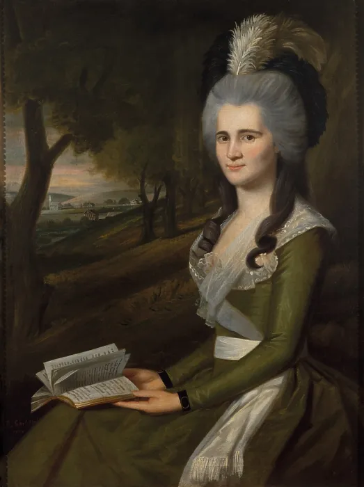 Framed Print : ESTHER BOARDMAN, by Ralph Earl, 1789, American painting, oil on canvas. Her face is animated and looks directly toward the artist
