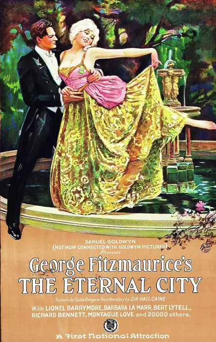 Framed Print : THE ETERNAL CITY, l-r: Barbara La Marr, Lionel Barrymore on poster art, 1923