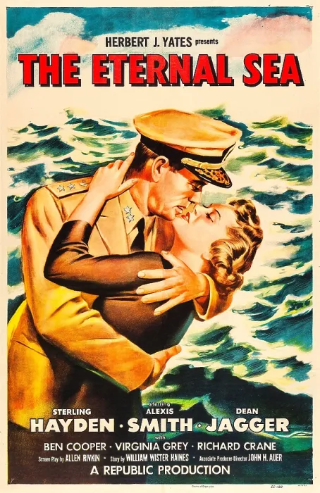 Framed Print : THE ETERNAL SEA, US poster, from left: Sterling Hayden, Alexis Smith on poster art, 1955