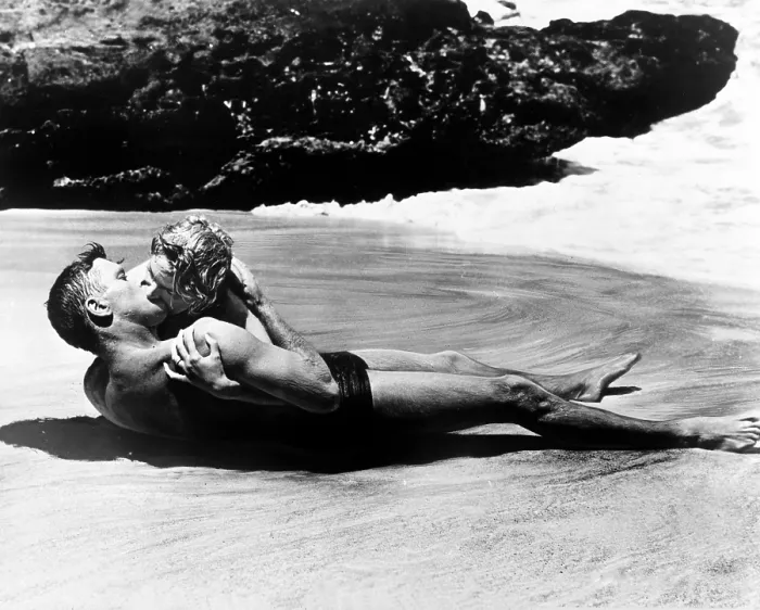 Framed Print : FROM HERE TO ETERNITY, Burt Lancaster, Deborah Kerr, 1953 Framed Print : FROM HERE TO ETERNITY, Burt Lancaster, Deborah Kerr, 1953