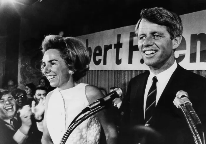 Framed Print : Ethel Kennedy, Robert F. Kennedy, at campaign headquarters after Indiana primary election victory for President, Indianapolis, Indiana, May 7, 1968