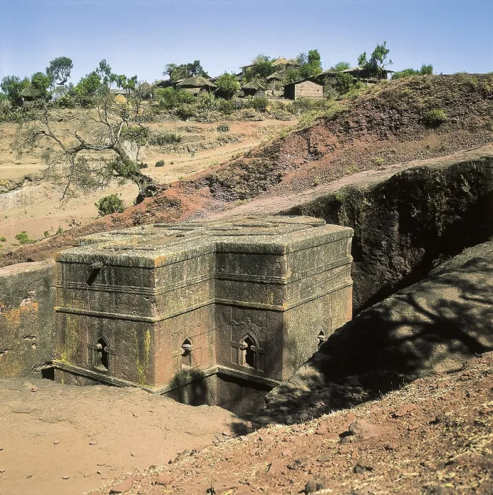 Framed Print : ETHIOPIA. Lalibela. Monolithic church of Ghiorghis (11th - 13th c.). Coptic art. AISA / Everett Collection (12866)**US SALES ONLY**