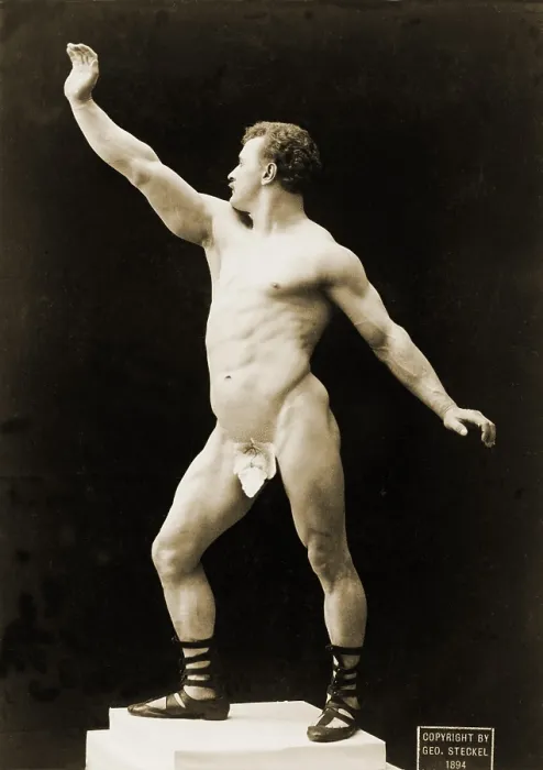 Framed Print : Eugen Sandow (1867-1925), German born father of body building, developed his physique on the proportions of classical Greek sculpture. 1894 Framed Print : Eugen Sandow (1867-1925), German born father of body building, developed his physique on the proportions of classical Greek sculpture. 1894