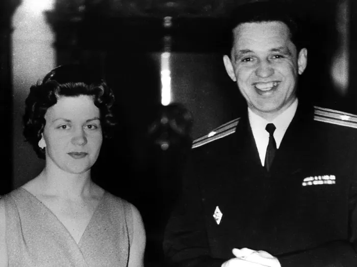 Framed Print : Eugene Ivanoff, Assistant Naval Attache of the Soviet Embassy in London, with his wife at a 1961 reception Framed Print : Eugene Ivanoff, Assistant Naval Attache of the Soviet Embassy in London, with his wife at a 1961 reception