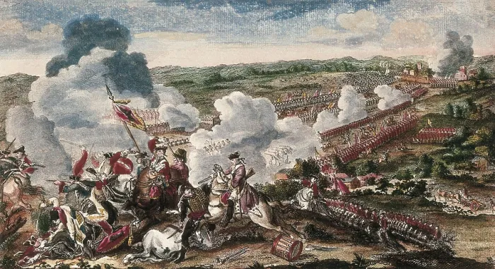 Framed Print : Europe. Seven Years War. Battle of Newmark in Silesia (5th December 1757). Work by Carington Bowles (London). Engraving. FRANCE. Paris. National Library Framed Print : Europe. Seven Years War. Battle of Newmark in Silesia (5th December 1757). Work by Carington Bowles (London). Engraving. FRANCE. Paris. National Library