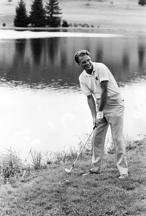 Framed Print : Evangelist Billy Graham playing golf. ca. 1960s. Courtesy: CSU Archives / Everett Collection