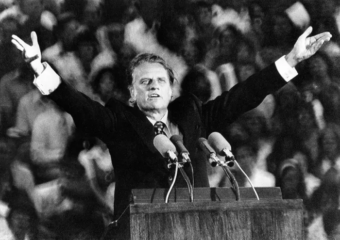 Framed Print : Evangelist, Billy Graham preaches the gospel at the Upper Midwest Crusade, Sain Paul Minnesota, July 13, 1973. Courtesy: CSU Archives / Everett Collection